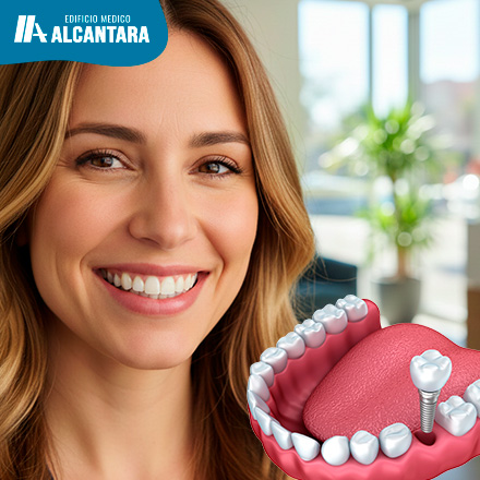 Mujer Sonre Gracias a sus Implantes Dentales