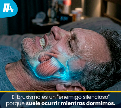 Hombre con Bruxismo Despierta con Dolor de Cabeza 