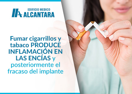 Ciruga de Implantes Dentales Mujer Rompiendo Cigarrillo